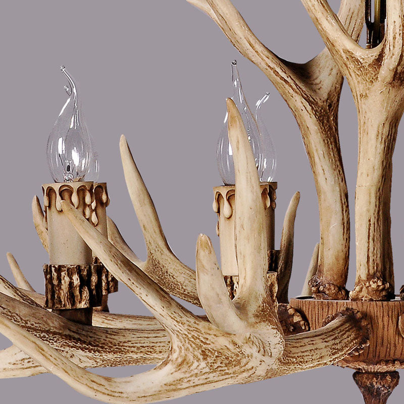 Vintage Deer Horn Resin Chandelier Pendant Light - Stylish Dining Room Hanging Lighting