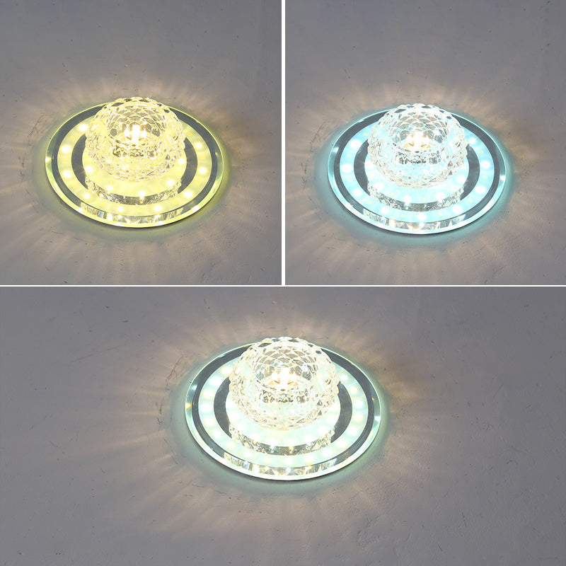 Geometric Passage LED Flush Mount Crystal Block Ceiling Light