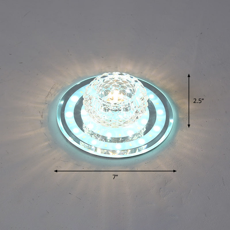 Geometric Passage LED Flush Mount Crystal Block Ceiling Light