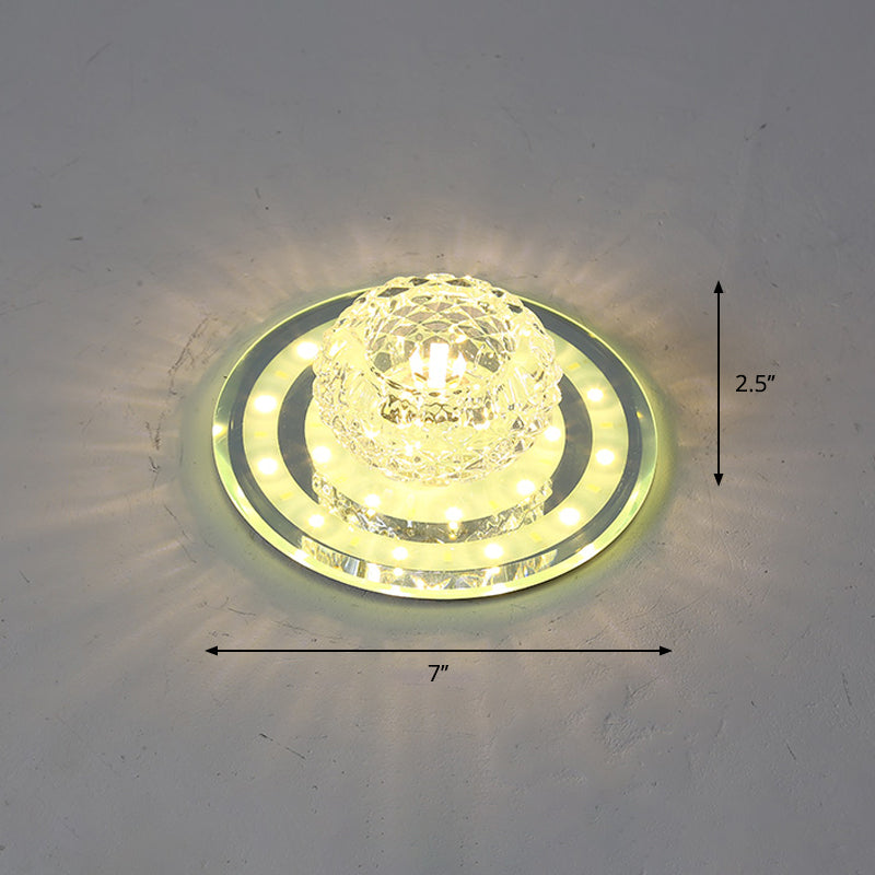 Geometric Passage LED Flush Mount Crystal Block Ceiling Light