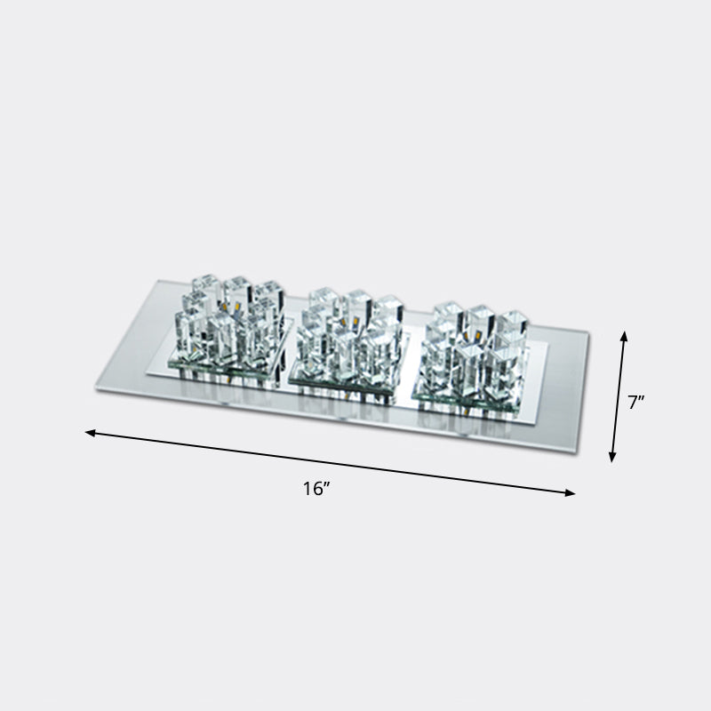 Plafonnier encastré à LED rectangulaire pour entrée en cristal
