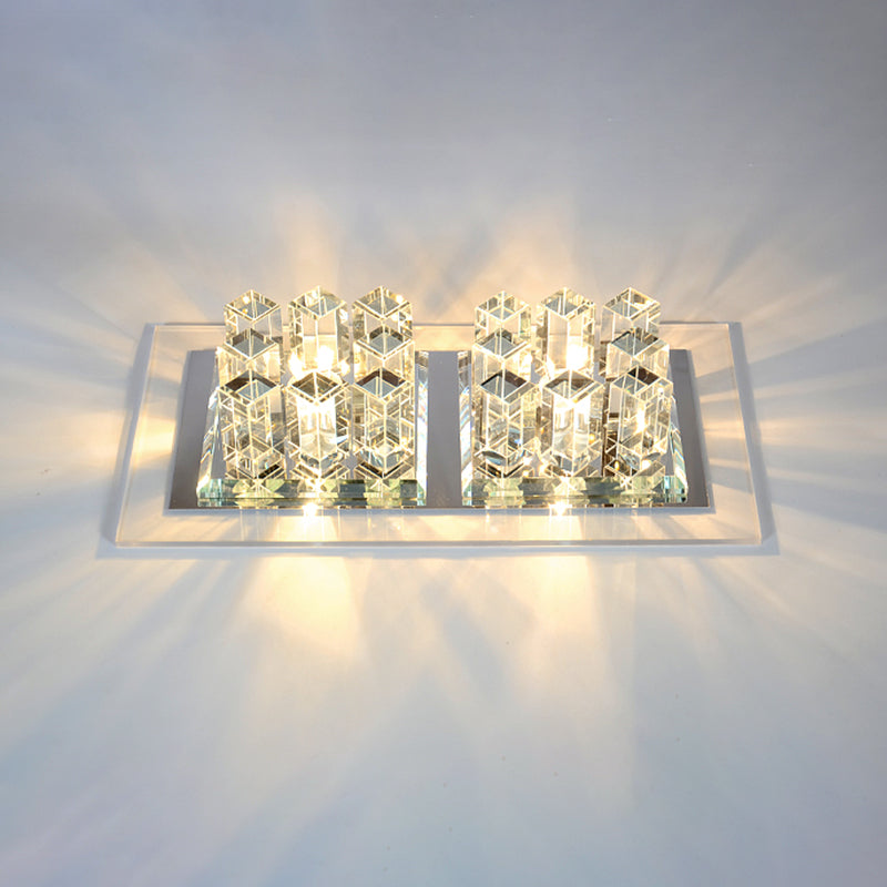 Modern LED Crystal Flush Ceiling Light Fixture- Rectangular Corridor Flush Light
