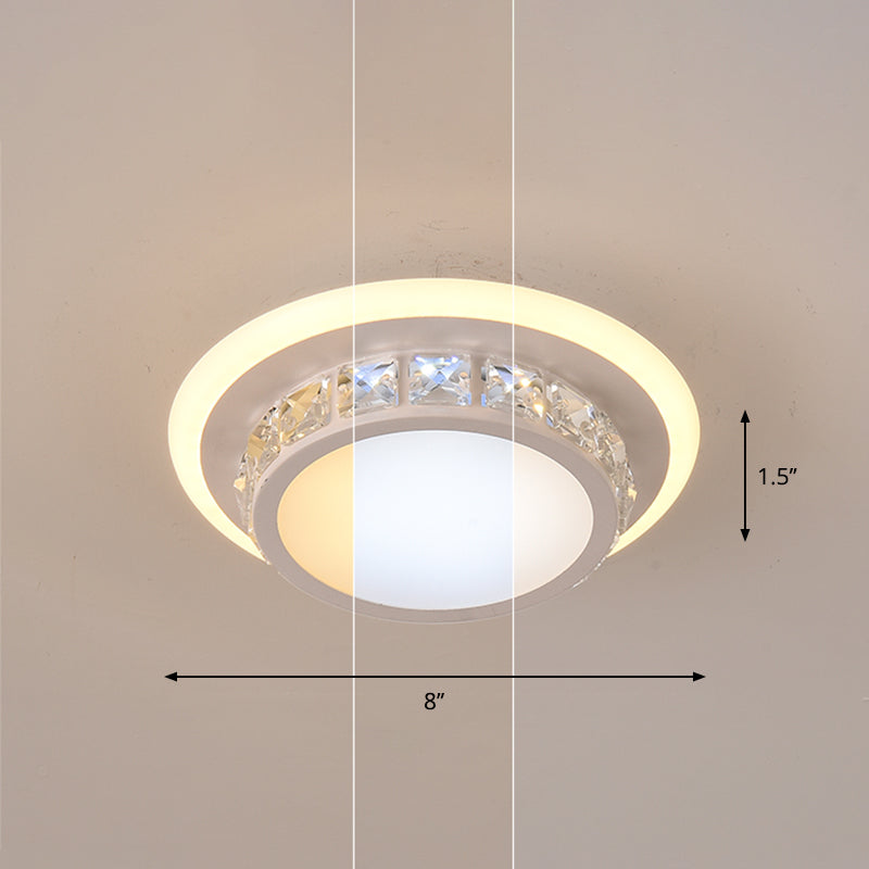 Mini LED Crystal Flush Mount Light for Elegant Corridors - Simplicity in Ceiling Lighting