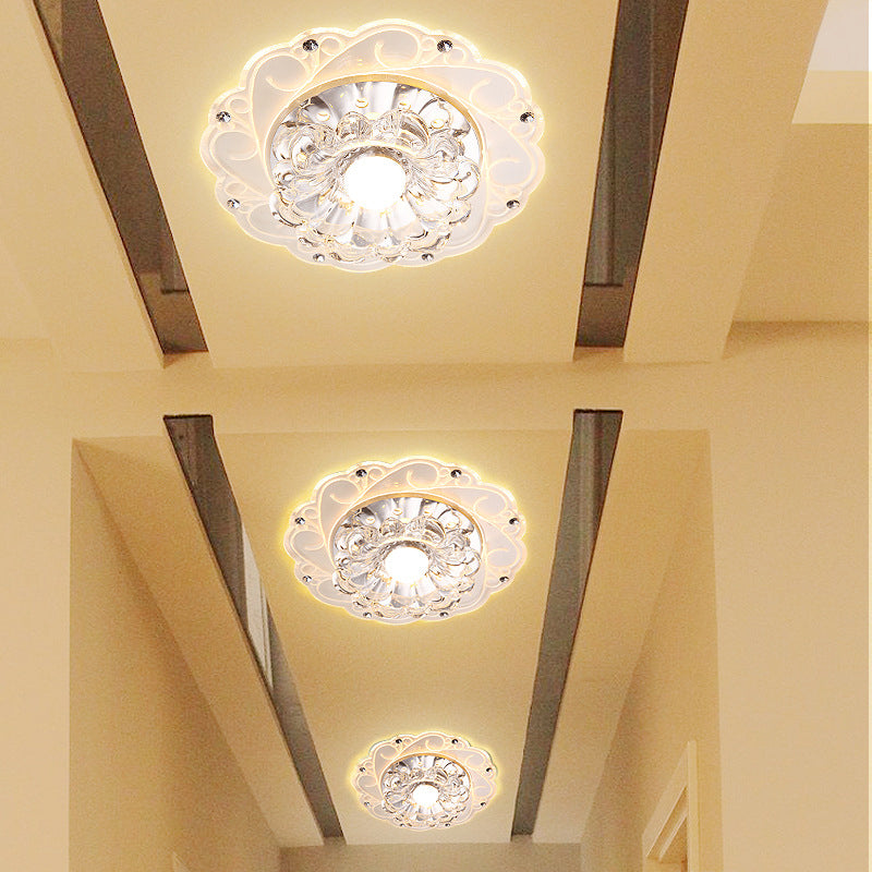 Minimalist Crystal Entryway LED Flush Mount – Blossom Flush Mount Lighting in Clear