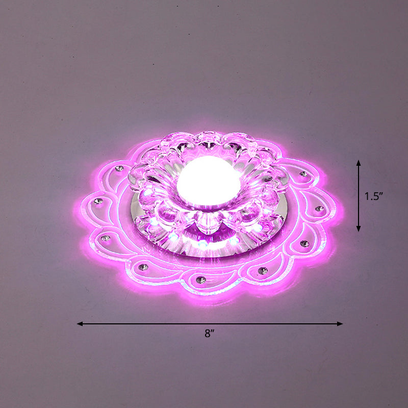 Crystal Clear LED Flush Mount Ceiling Light for Foyer - Blossom Simplicity