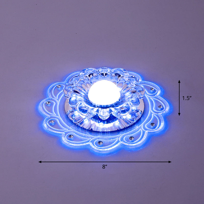 Crystal Clear LED Flush Mount Ceiling Light for Foyer - Blossom Simplicity