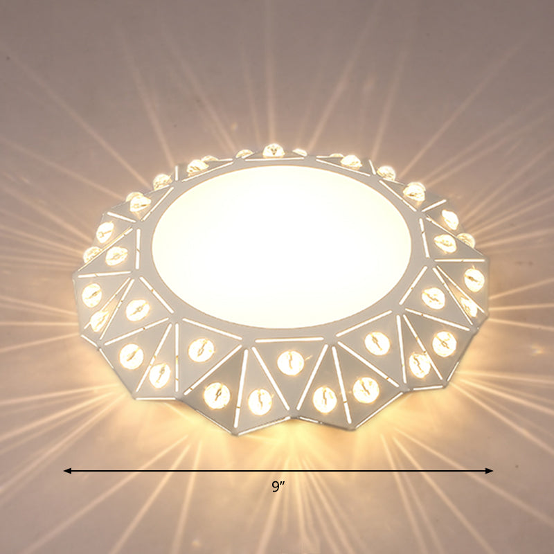 Modern Acrylic LED Ceiling Light in White for Foyer - Flush Mount Fixture