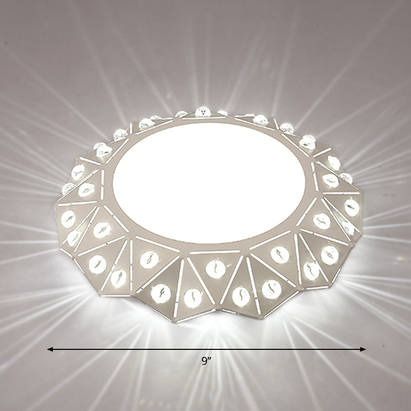 Modern Acrylic LED Ceiling Light in White for Foyer - Flush Mount Fixture