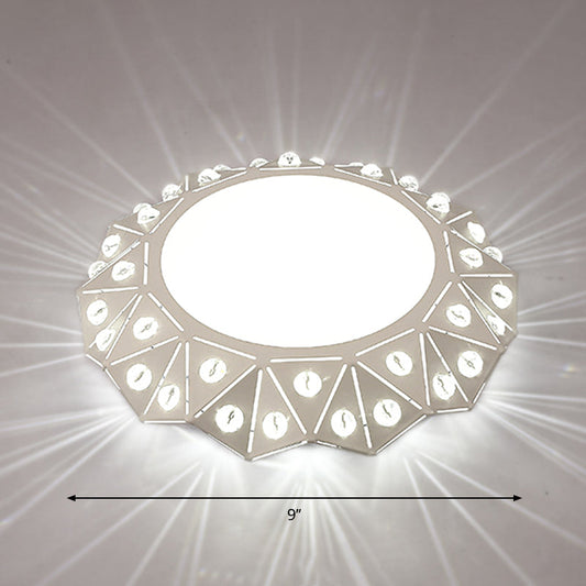 Modern Acrylic LED Ceiling Light in White for Foyer - Flush Mount Fixture