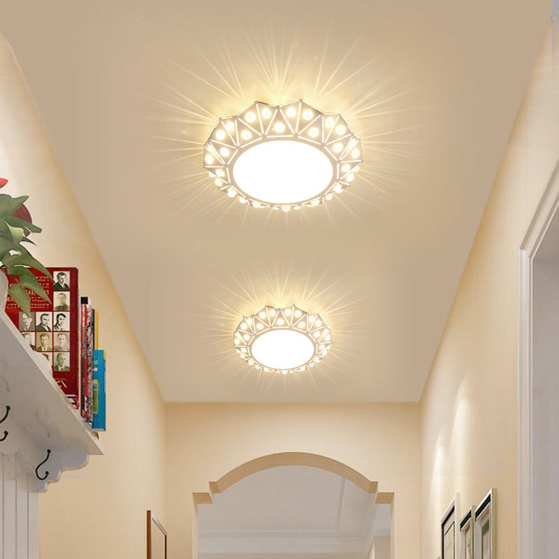 Modern Acrylic LED Ceiling Light in White for Foyer - Flush Mount Fixture