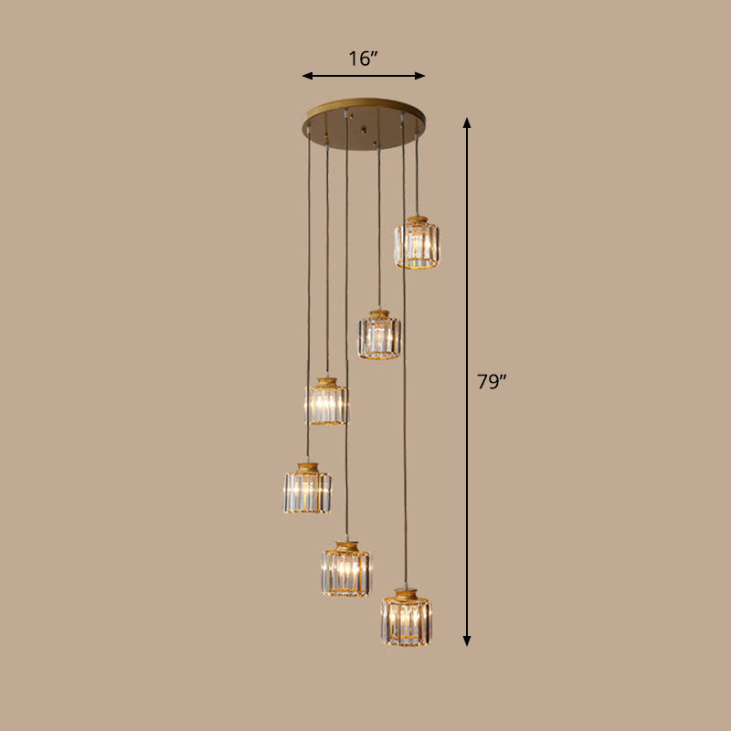 Contemporary Prismatic Crystal Spiral Ceiling Lamp: Multi-Purpose Suspension Light Fixture For