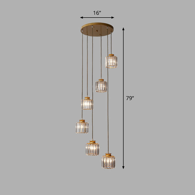 Contemporary Prismatic Crystal Spiral Ceiling Lamp: Multi-Purpose Suspension Light Fixture For