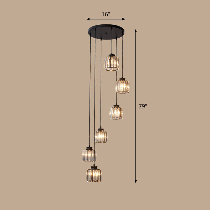 Contemporary Prismatic Crystal Spiral Ceiling Lamp: Multi-Purpose Suspension Light Fixture For