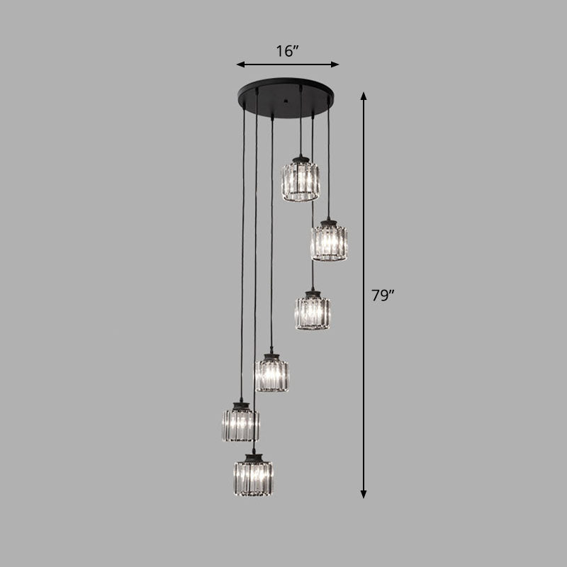 Contemporary Prismatic Crystal Spiral Ceiling Lamp: Multi-Purpose Suspension Light Fixture For