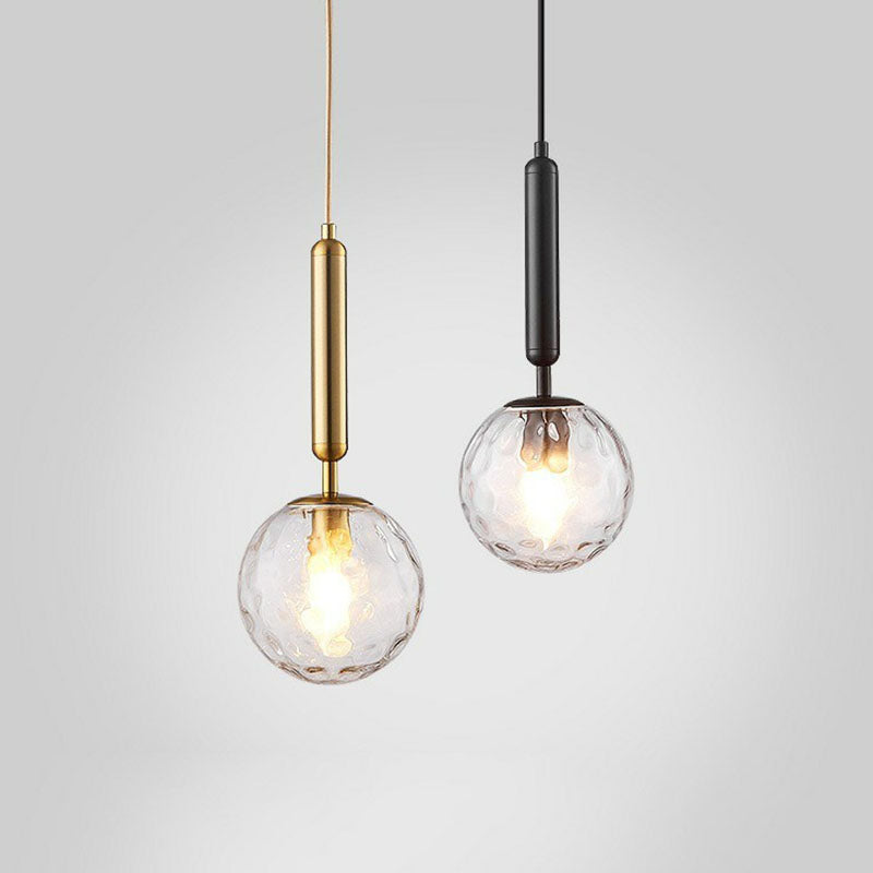 Modernist Hammer Glass Pendant Light - Stylish Hanging Ball Fixture for Restaurants