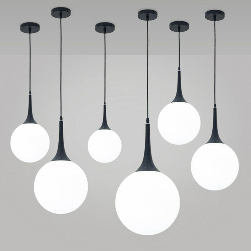 Sleek 1-Light Suspension Pendant: Minimalist Glass Hanging Light for Dining Room