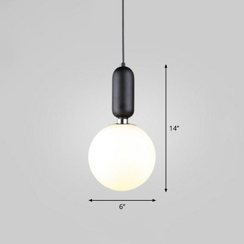 Nordic 1-Light Global Hanging Light Fixture with Opaline Glass Shade