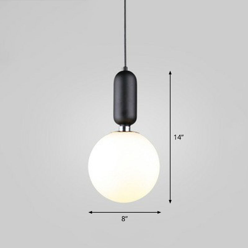 Nordic 1-Light Global Hanging Light Fixture with Opaline Glass Shade