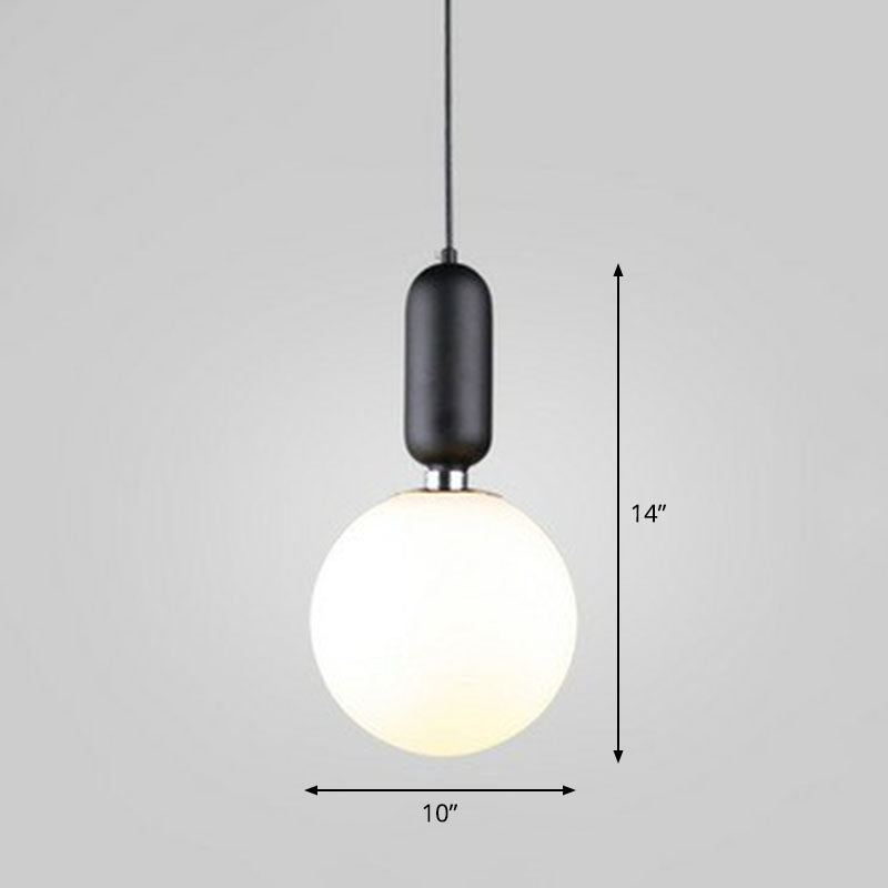 Nordic 1-Light Global Hanging Light Fixture with Opaline Glass Shade