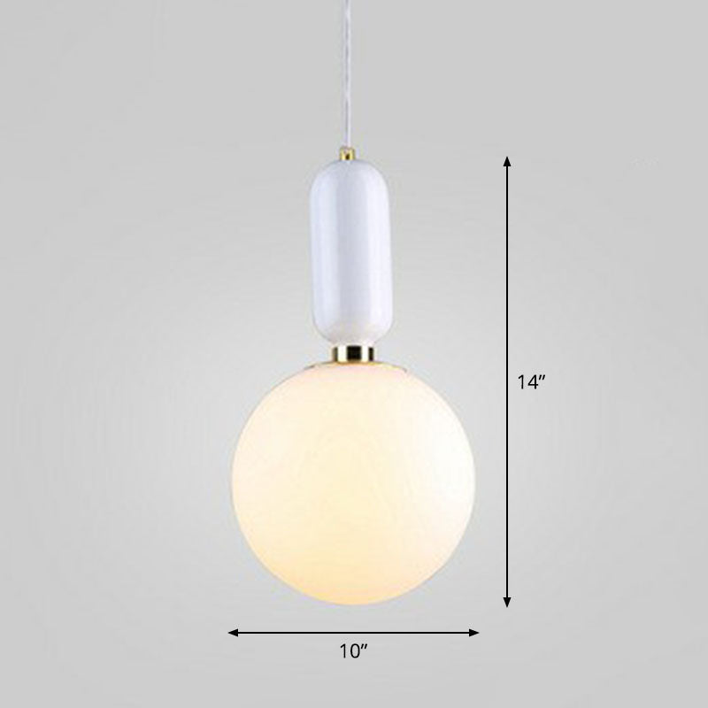Nordic 1-Light Global Hanging Light Fixture with Opaline Glass Shade