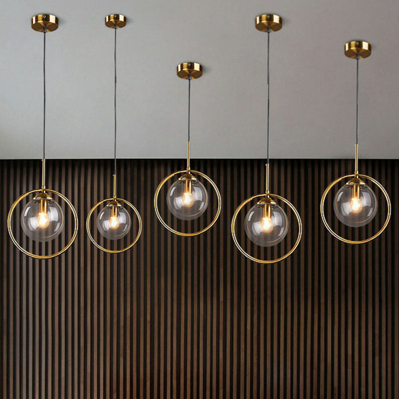 Postmodern Glass Pendant Light with Down Lighting - 1-Light Kitchen Hanging Fixture