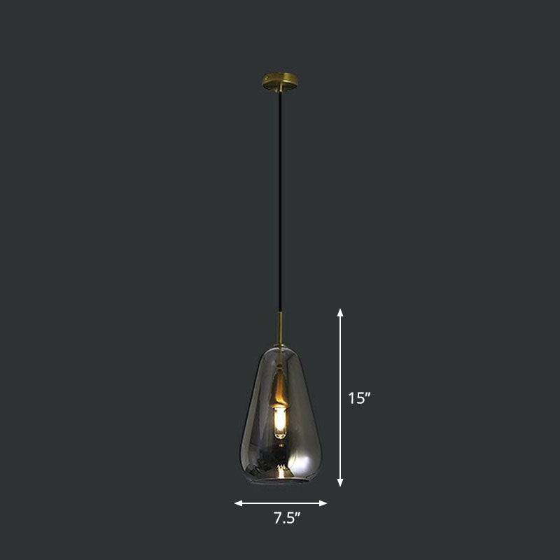 Droplet Pendant Light - Open-Kitchen Glass Simplicity Design in Brass