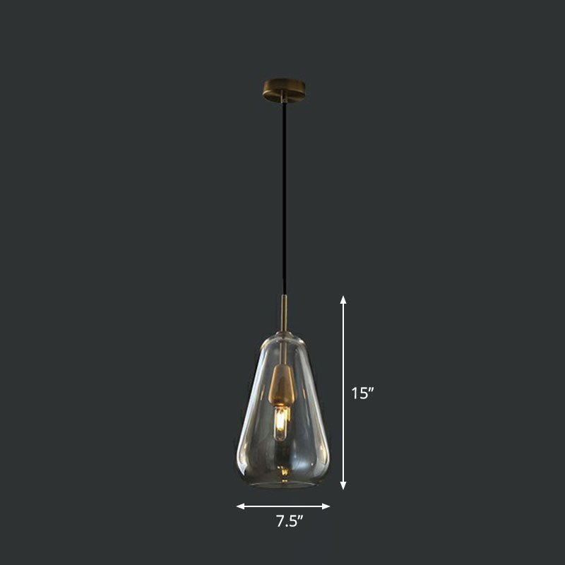 Droplet Pendant Light - Open-Kitchen Glass Simplicity Design in Brass