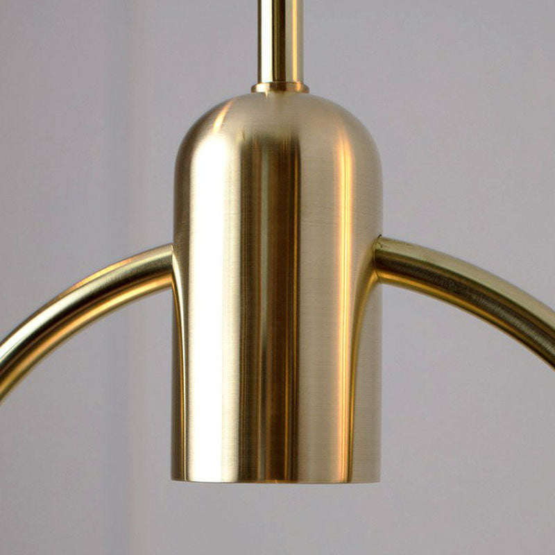 LED Brass Dome Pendant Light with Glass Shade for Bedroom