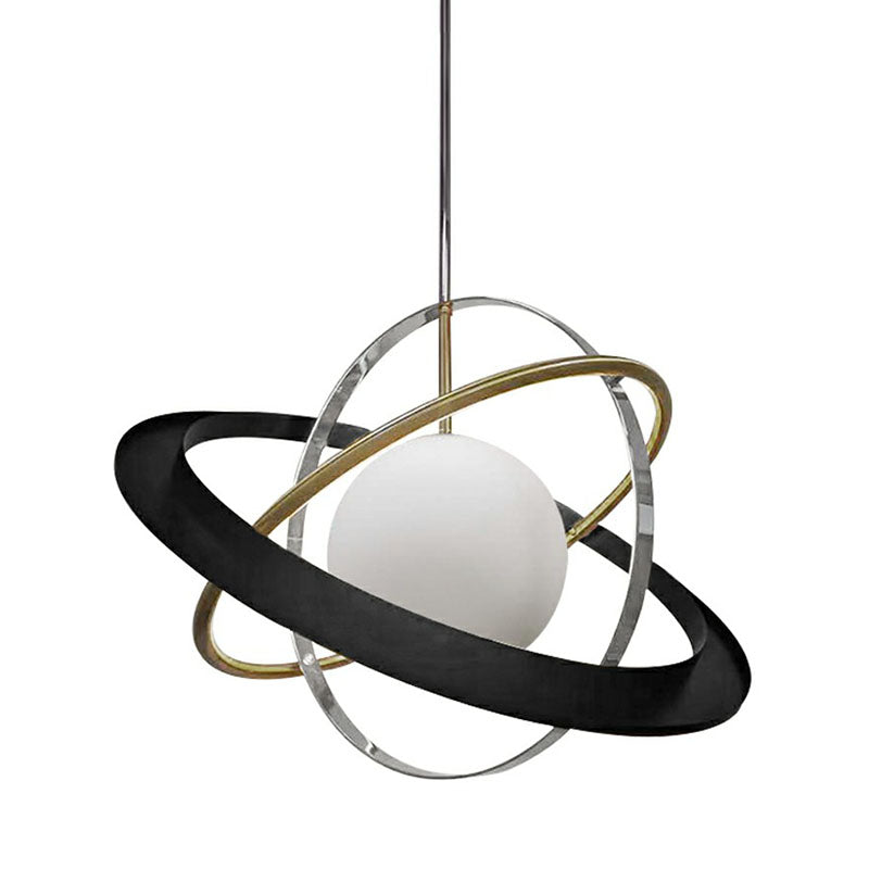 Post-Modern Hanging Light Fixture - White Glass Ball with 1 Bulb - Stylish Ceiling Light for Dining Room
