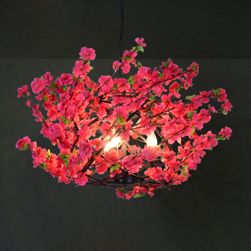 Suspension vintage à 1 lampe avec finition métallique - Idéal pour les restaurants avec plante artificielle