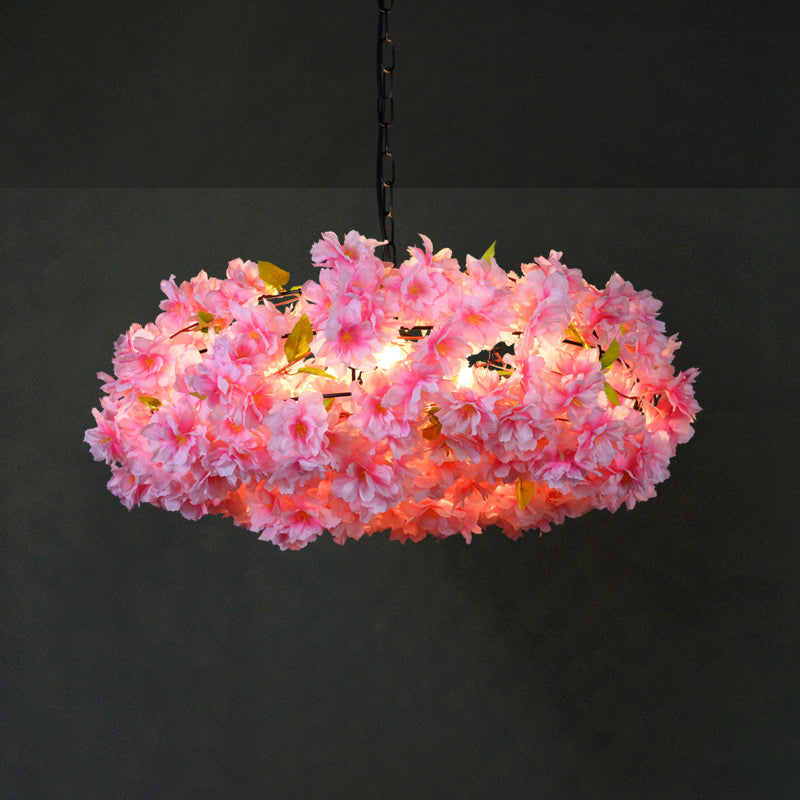 Suspension vintage à 1 lampe avec finition métallique - Idéal pour les restaurants avec plante artificielle