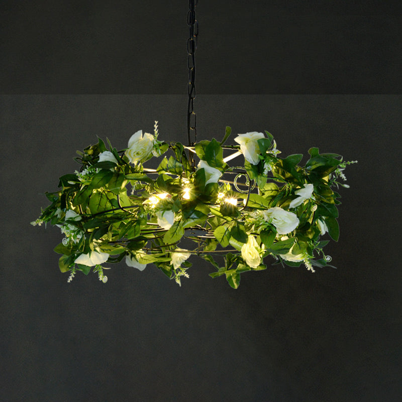 Suspension vintage à 1 lampe avec finition métallique - Idéal pour les restaurants avec plante artificielle