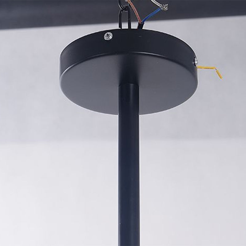 Lustre contemporain en verre noir - Suspension moderne à 5 lumières pour salon