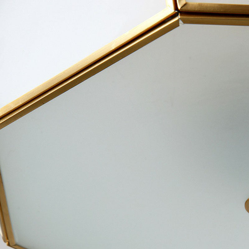 Minimalist Football Design Ceiling Light with Brass Finish – Flush Mount Glass Fixture