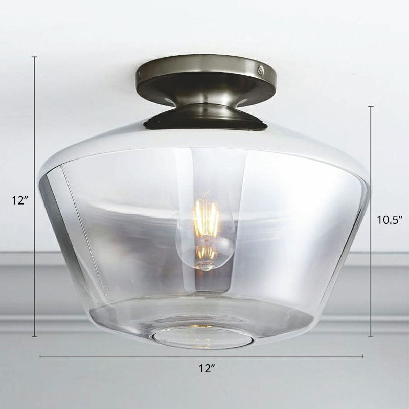 Geometric Glass Flushmount Light - Sleek and Simple Ceiling Fixture for Balcony and More