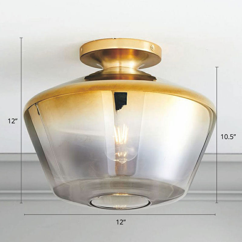 Geometric Glass Flushmount Light - Sleek and Simple Ceiling Fixture for Balcony and More