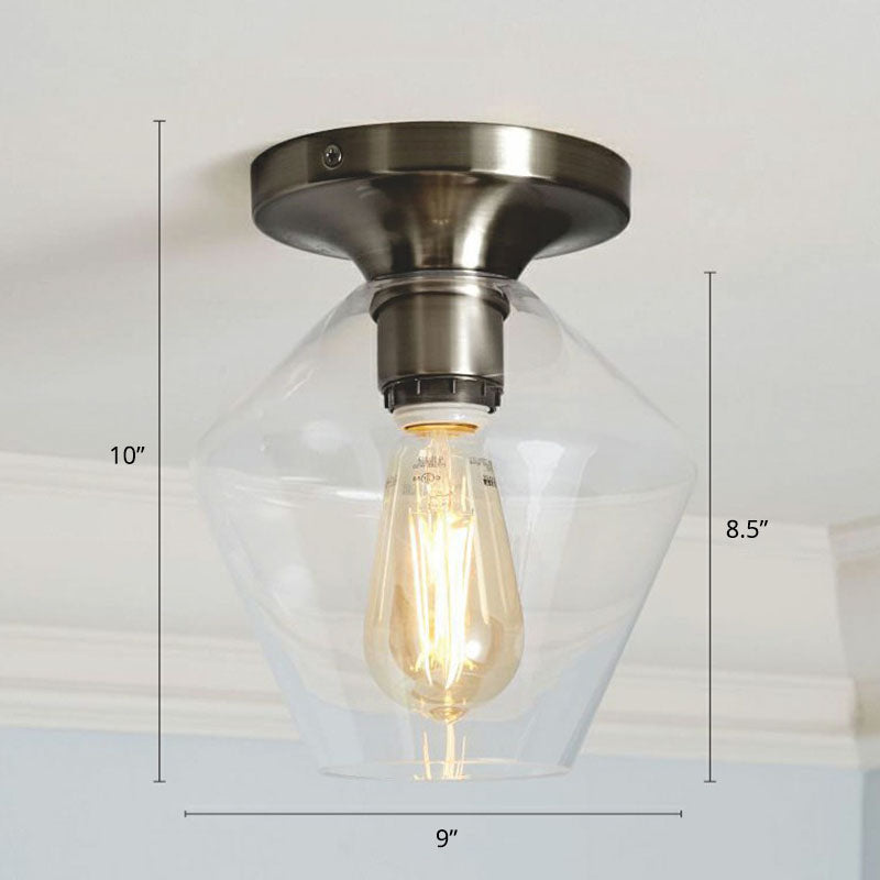 Geometric Glass Flushmount Light - Sleek and Simple Ceiling Fixture for Balcony and More