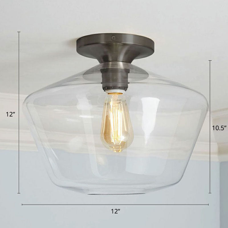 Geometric Glass Flushmount Light - Sleek and Simple Ceiling Fixture for Balcony and More