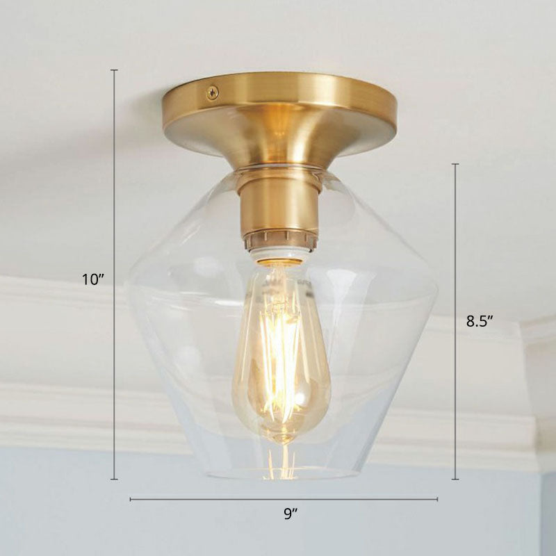 Geometric Glass Flushmount Light - Sleek and Simple Ceiling Fixture for Balcony and More
