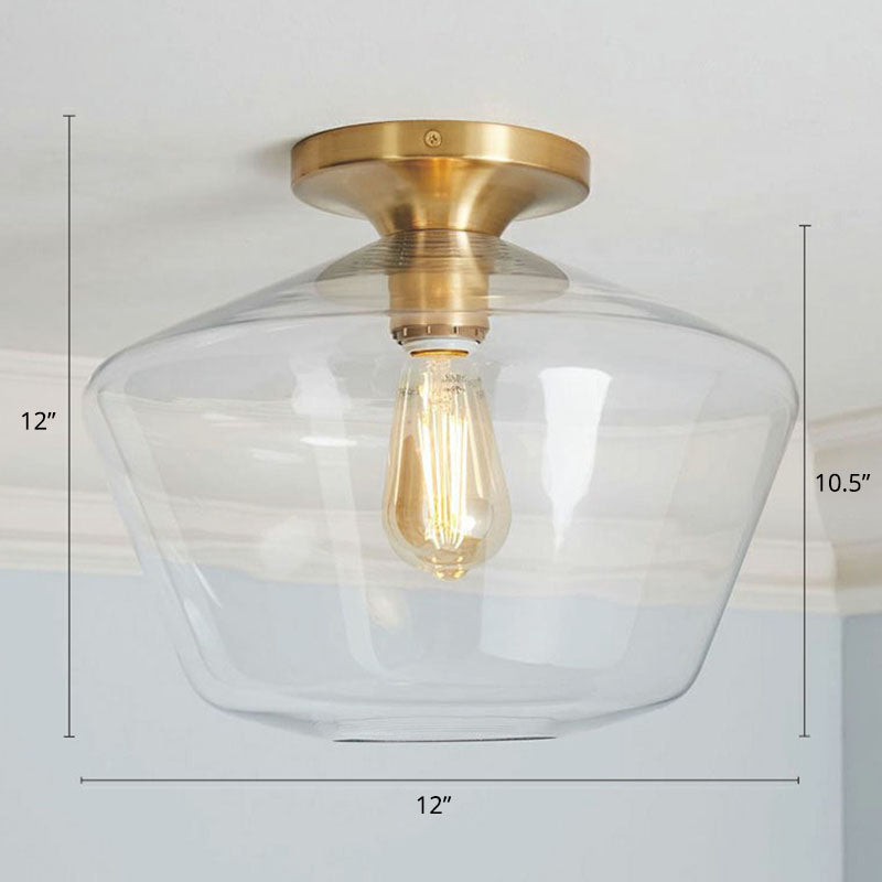 Geometric Glass Flushmount Light - Sleek and Simple Ceiling Fixture for Balcony and More