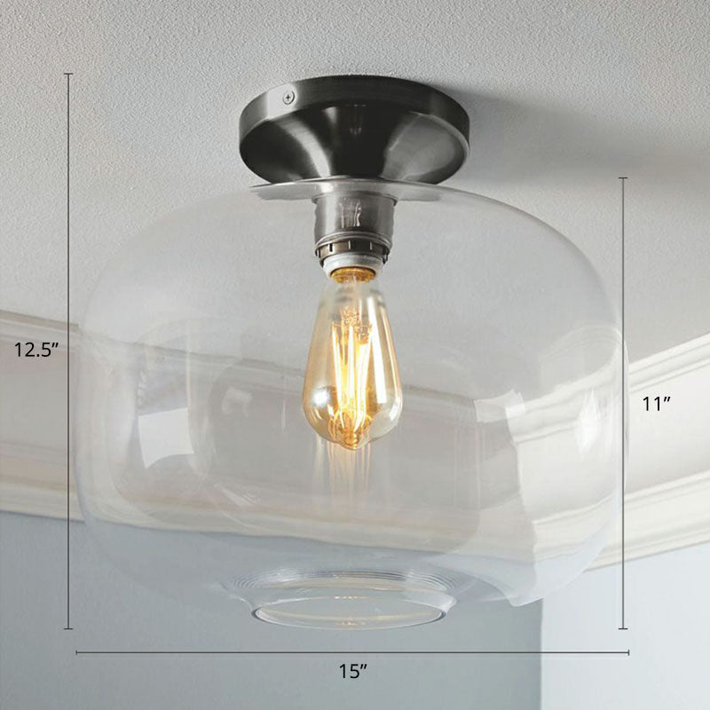 Geometric Glass Flushmount Light - Sleek and Simple Ceiling Fixture for Balcony and More