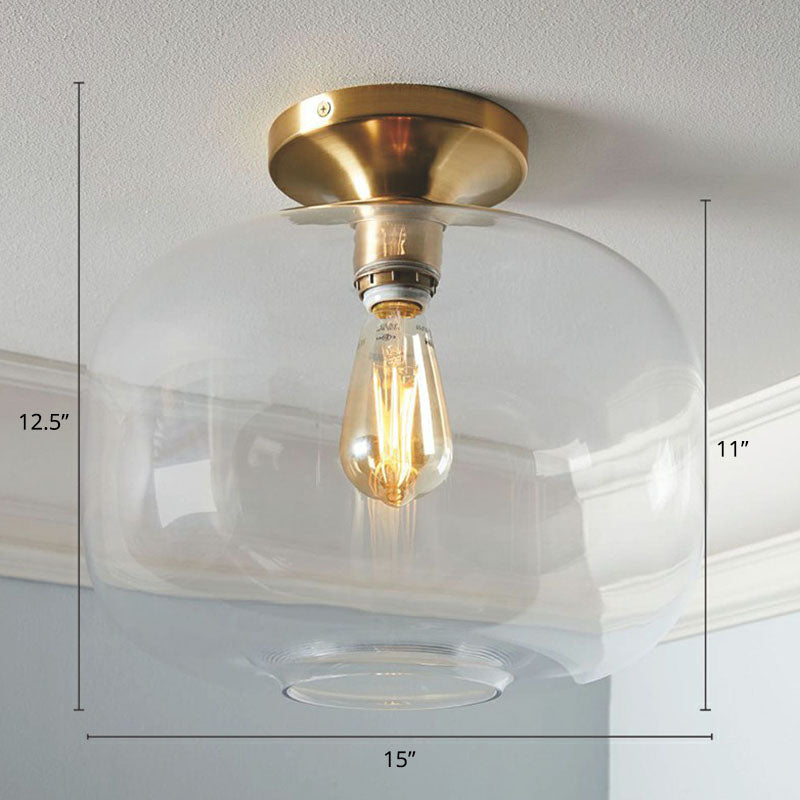 Geometric Glass Flushmount Light - Sleek and Simple Ceiling Fixture for Balcony and More
