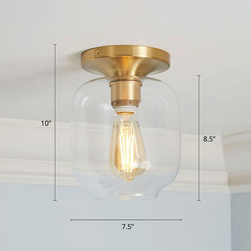 Geometric Glass Flushmount Light - Sleek and Simple Ceiling Fixture for Balcony and More