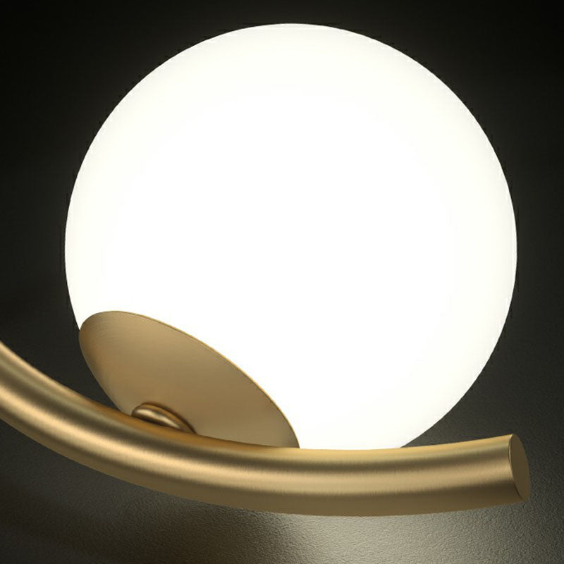 Semi Flush Mount Ceiling Light in Gold with Cream Glass Artistry - Sphere Corridor Flush Mount