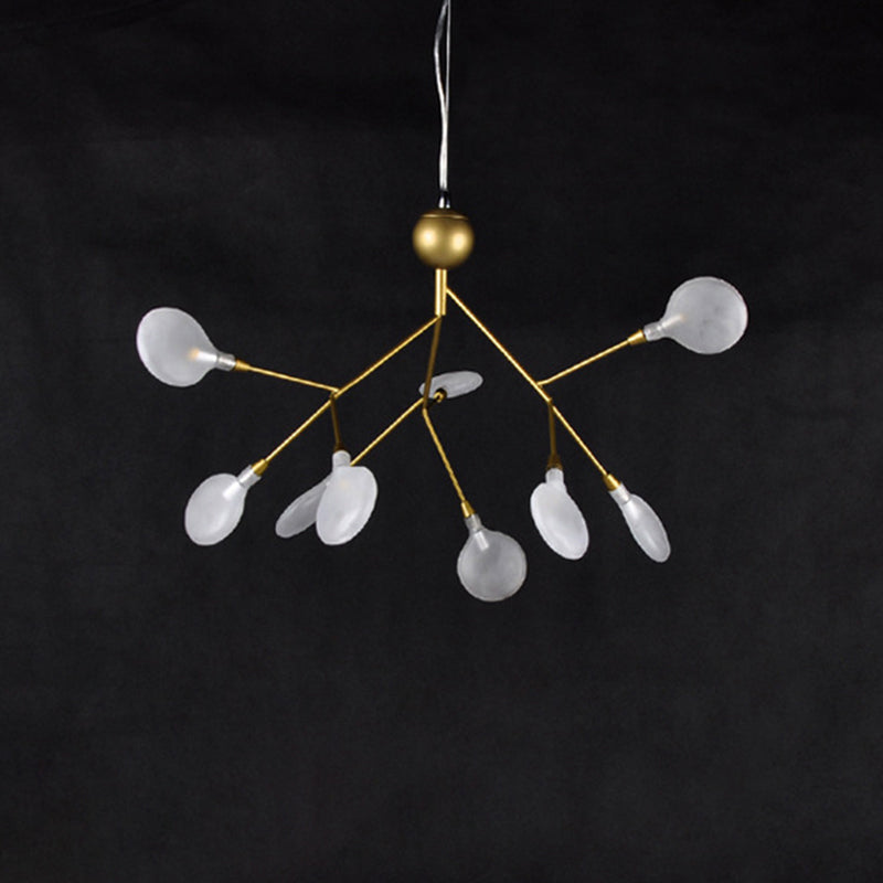 Gold Leaf Pendant Ceiling Light: Designer Acrylic Living Room Chandelier