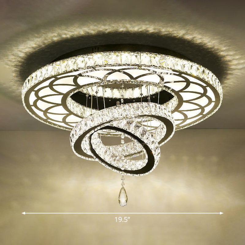 Minimalist Halo Ring Crystal Ceiling Mounted Light for Dining Room