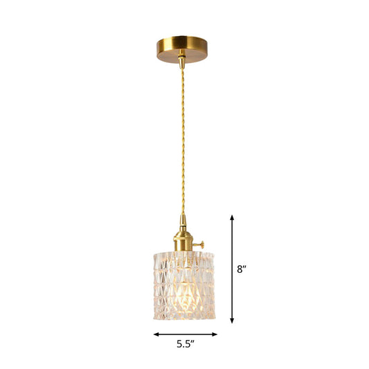 Luminaire suspendu antique en verre transparent pour salle à manger - Modèle suspendu à 1 lampe