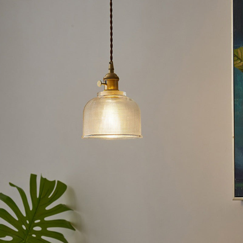Sleek Clear Glass Bell Pendant Light - Simplicity 1-Light Hanging Fixture for Dining Room