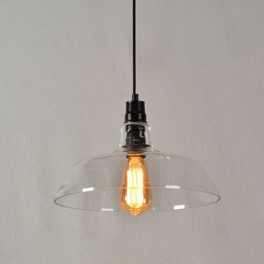 Lampe à suspension vintage en verre avec une seule ampoule pour l'éclairage de restaurant