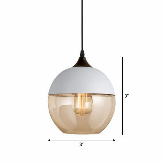 Suspension en verre ambré de style vintage - Éclairage de salle à manger à ampoule unique